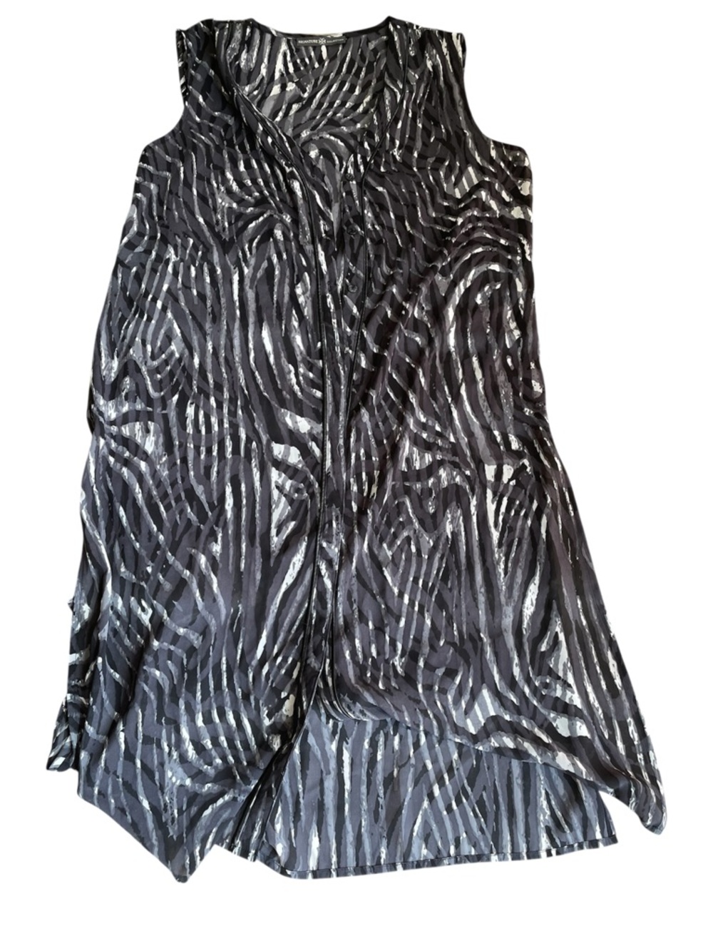 Metallic Zebra Print Sleeveless Duster Vest